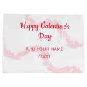 Red glitter lines happy Valentine's day spiral nam Große Geschenktüte (Rückseite)