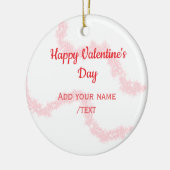 Red glitter lines happy Valentine's day spiral nam Keramik Ornament (Links)