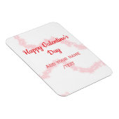 Red glitter lines happy Valentine's day spiral nam Magnet (Rechte Seite)