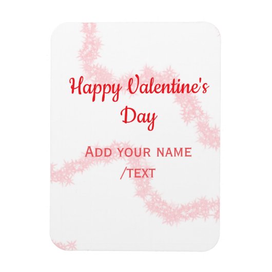 Red glitter lines happy Valentine's day spiral nam Magnet (Vertikal)