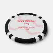 Red glitter lines happy Valentine's day spiral nam Pokerchips (Einzeln)