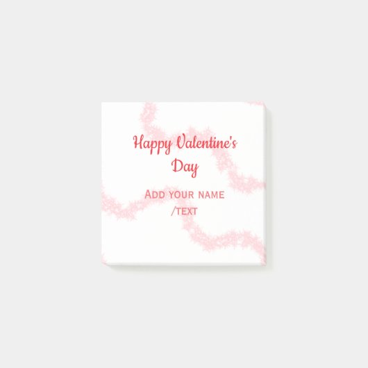 Red glitter lines happy Valentine's day spiral nam Post-it Klebezettel (Vorderseite)