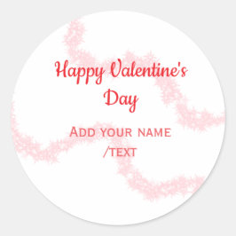 Red glitter lines happy Valentine's day spiral nam Runder Aufkleber