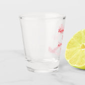 Red glitter lines happy Valentine's day spiral nam Schnapsglas (Links)