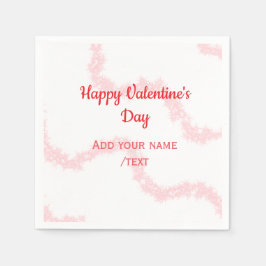 Red glitter lines happy Valentine's day spiral nam Serviette