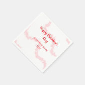 Red glitter lines happy Valentine's day spiral nam Serviette (Ecke)