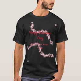 Red glitter lines happy Valentine's day spiral nam T-Shirt