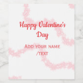 Red glitter lines happy Valentine's day spiral nam Weinetikett (Einzelnes Label)