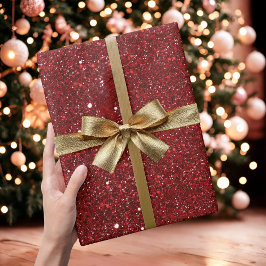 Red Glitter Sparkle Wrapping Paper Geschenkpapier