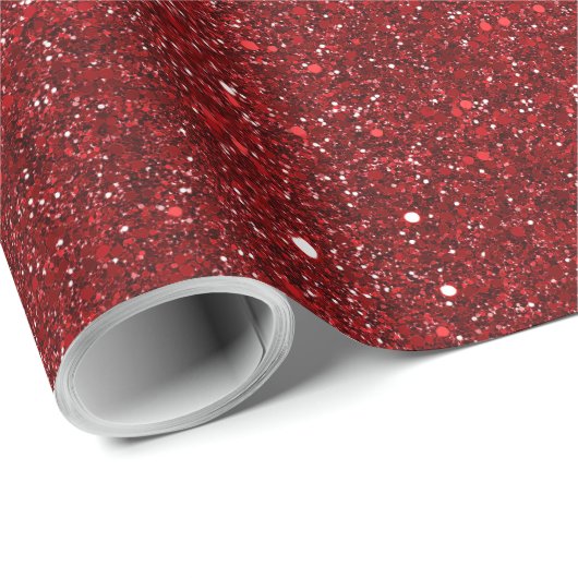 Red Glitter Sparkle Wrapping Paper Geschenkpapier (Rolleneckpunkt)