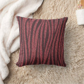 Red Glitter Zebra Print Metallic  Kissen (Decke)