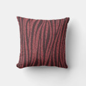 Red Glitter Zebra Print Metallic Kissen (Vorderseite)