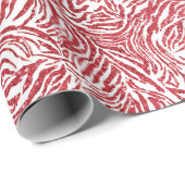 Red Glitter Zebra Print Wrapping Paper Geschenkpapier (Rolleneckpunkt)