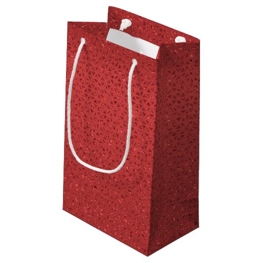 Red Glittery Gift Bag Kleine Geschenktüte (Rückseite Schrägansicht)
