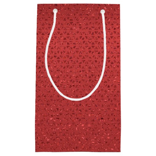 Red Glittery Gift Bag Kleine Geschenktüte (Vorderseite)