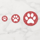 Red Glitzer Animal Mascot Paw Drucktisch Konfetti (Vorderseiten)