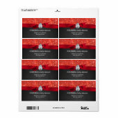 Red Glitzer Baby Dusche Halbpension Wasserflasche (Vorne)