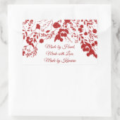Red Glitzer Berry Frame Christmas Rechteckiger Aufkleber (Tasche)