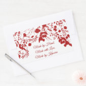 Red Glitzer Berry Frame Christmas Rechteckiger Aufkleber (Umschlag)