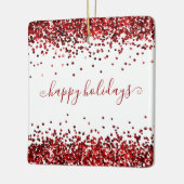 Red Glitzer Borders Happy Holidays Keramik Ornamen Keramikornament (Links)