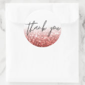 Red Glitzer Calligraphy Vielen Dank Runder Aufkleber (Tasche)