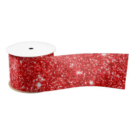 Red Glitzer Christmas Satin Ribbon Satinband
