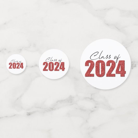 Red Glitzer Class 2024 Konfetti (Vorderseiten)