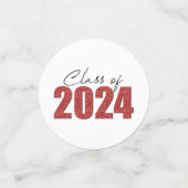 Red Glitzer Class 2024 Konfetti (Klein Vorderseite)