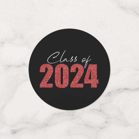 Red Glitzer Class 2024 Konfetti (Klein Vorderseite)