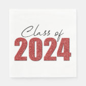 Red Glitzer Class 2024 Serviette (Vorderseite)