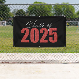 Red Glitzer Class 2025 Banner
