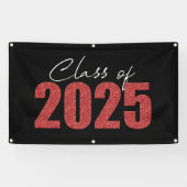 Red Glitzer Class 2025 Banner (Horizontal)