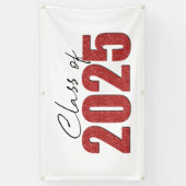 Red Glitzer Class 2025 Banner (Vertikal)