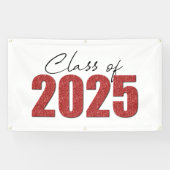 Red Glitzer Class 2025 Banner (Horizontal)