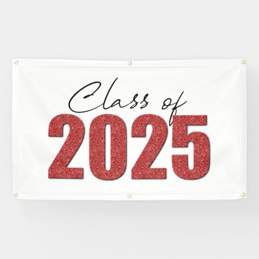 Red Glitzer Class 2025 Banner (Horizontal)