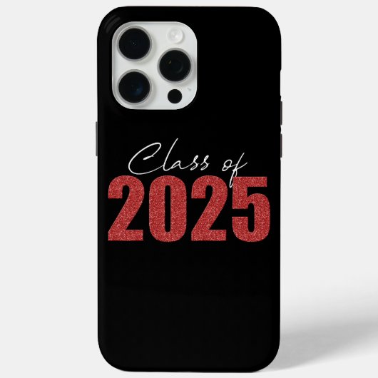 Red Glitzer Class 2025 Case-Mate iPhone Hülle (Rückseite)
