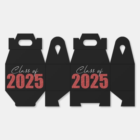 Red Glitzer Class 2025 Geschenkschachtel (Ungeklappt)