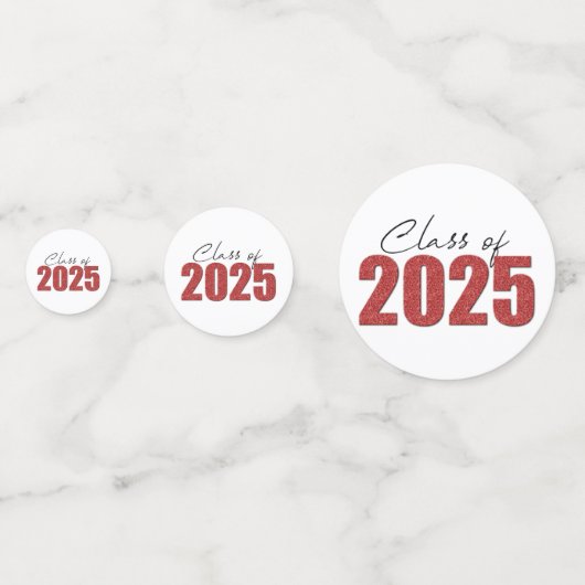 Red Glitzer Class 2025 Konfetti (Vorderseiten)