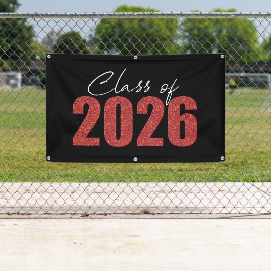 Red Glitzer Class 2026 Banner (Insitu)