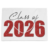 Red Glitzer Class 2026 Große Geschenktüte (Vorderseite)
