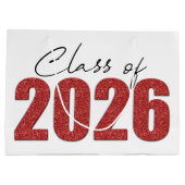 Red Glitzer Class 2026 Große Geschenktüte (Rückseite)