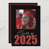 Red Glitzer Class of 2025 Foto Ankündigung (Vorne/Hinten)