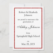 Red Glitzer Class of 2025 Foto Ankündigung (Rückseite)