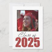 Red Glitzer Class of 2025 Foto Open House Einladung (Vorderseite)