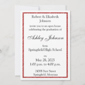 Red Glitzer Class of 2025 Foto Open House Einladung (Rückseite)