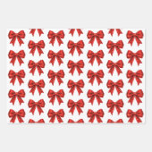 Red Glitzer Coquette Bow Weihnachten Geschenkpapier Set (Vorderseite)