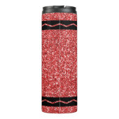 Red Glitzer Crayon Individuelle Name Hot Drink Tum Thermosbecher (Rückseite)