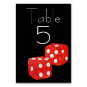 Red Glitzer Dice auf Black Tischnummer (Rückseite)