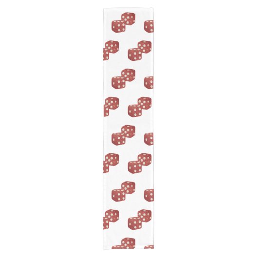 Red Glitzer Dice Casino Thema Kurzer Tischläufer (Vorderseite)