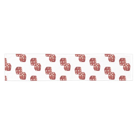 Red Glitzer Dice Casino Thema Kurzer Tischläufer (Horizontal)